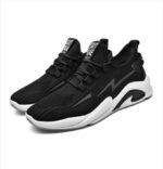 Men's comfortable smart shoes fashion running shoes casual shoes comfortable sneakers mesh fly woven men's sports shoes wholesale - Image 2