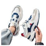 Men's Mesh Breathable Splicing Soft Bottom Running Shoes New Style Leisure Sports Air Cushion Lace-Up for Spring Travel - Image 2